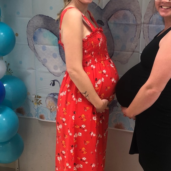 Isabel Maternity Floral Long Dress Size M - Picture 4 of 4